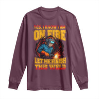 Funny Welding Bigfoot Long Sleeve Shirt Cryptid Welder Sasquatch - Wonder Print Shop