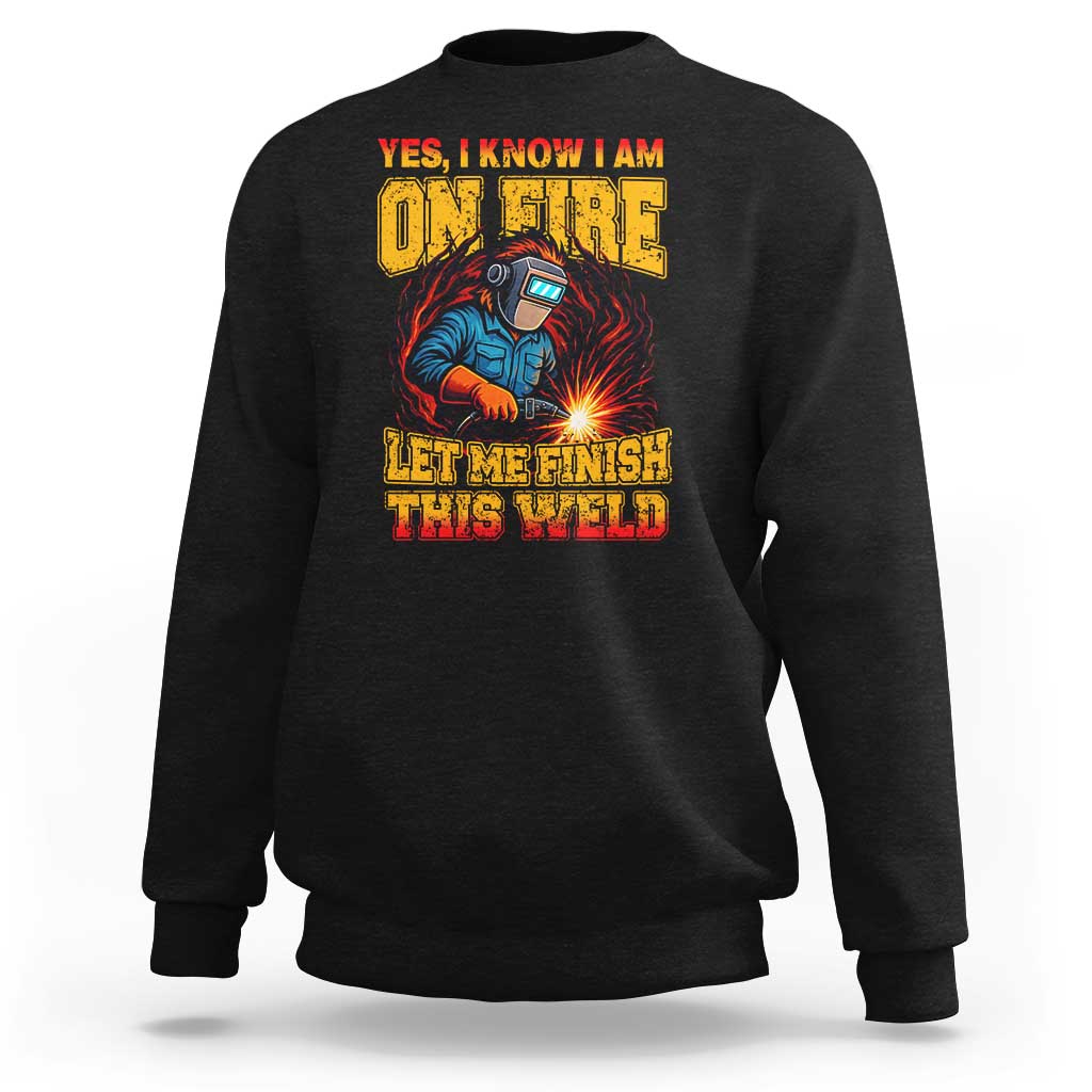 Funny Welding Bigfoot Sweatshirt Cryptid Welder Sasquatch - Wonder Print Shop