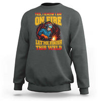 Funny Welding Bigfoot Sweatshirt Cryptid Welder Sasquatch - Wonder Print Shop
