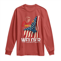 Welder Patriotic American Flag Long Sleeve Shirt - Wonder Print Shop