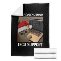 Funny Tech Support Cat Christmas Throw Blanket - Wonder Print Shop