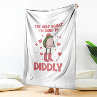 Funny Cowboy Frog Throw Blanket The Only Squat I'm Doin' Is Diddly - Wonder Print Shop