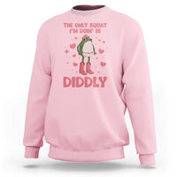 Funny Cowboy Frog Sweatshirt The Only Squat I'm Doin' Is Diddly - Wonder Print Shop