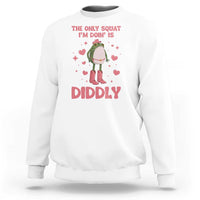 Funny Cowboy Frog Sweatshirt The Only Squat I'm Doin' Is Diddly - Wonder Print Shop