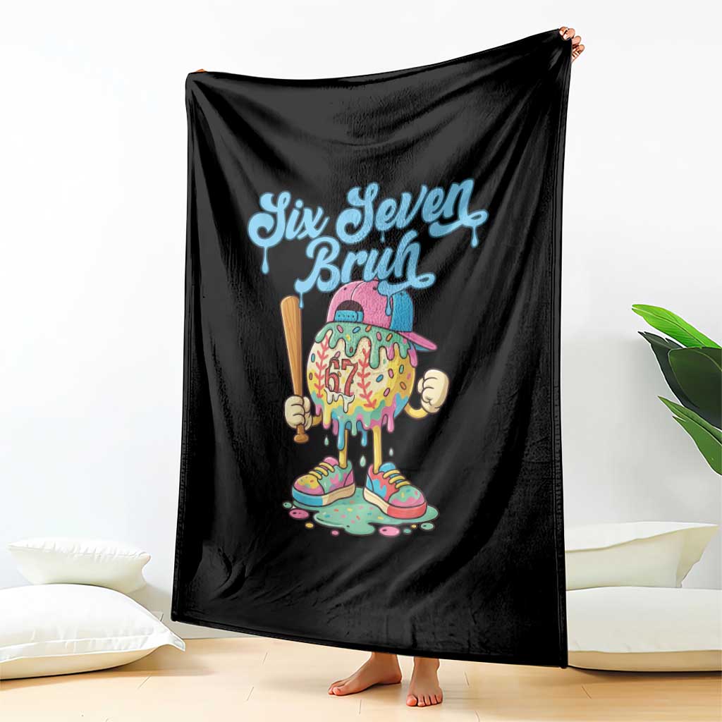 67 Bruh Meme Throw Blanket Ice Cream Drip Baseball Sport - Wonder Print Shop