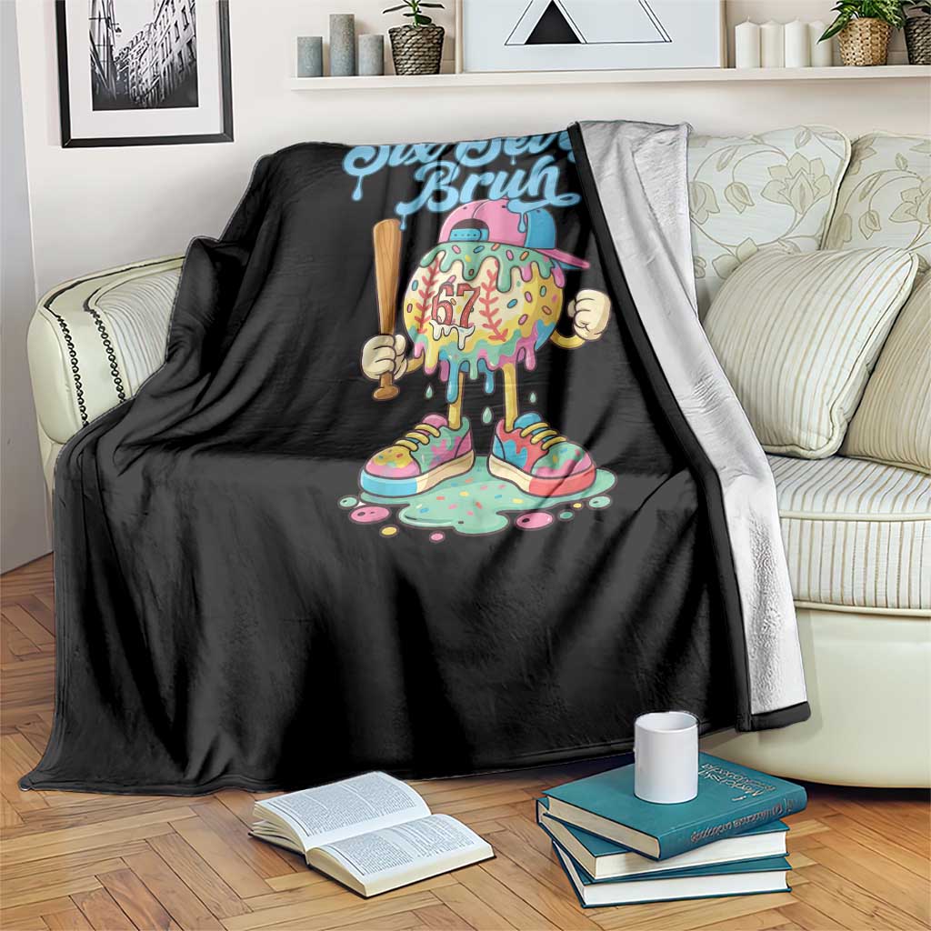 67 Bruh Meme Throw Blanket Ice Cream Drip Baseball Sport - Wonder Print Shop