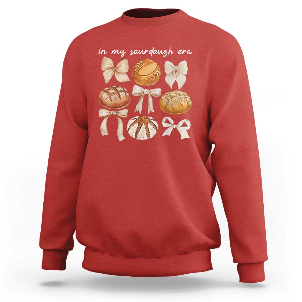 In My Sourdough Era Sweatshirt Coquette Bows Baking Bread Lover - Wonder Print Shop