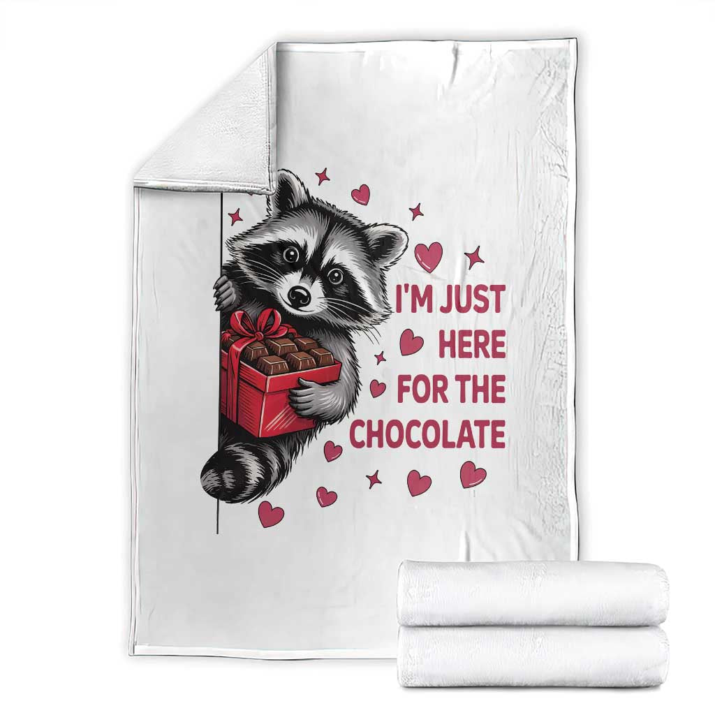 Valentine Racoon Trash Panda Throw Blanket I'm Just Here For The Chocolate