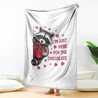 Valentine Racoon Trash Panda Throw Blanket I'm Just Here For The Chocolate