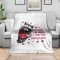 Valentine Racoon Trash Panda Throw Blanket I'm Just Here For The Chocolate