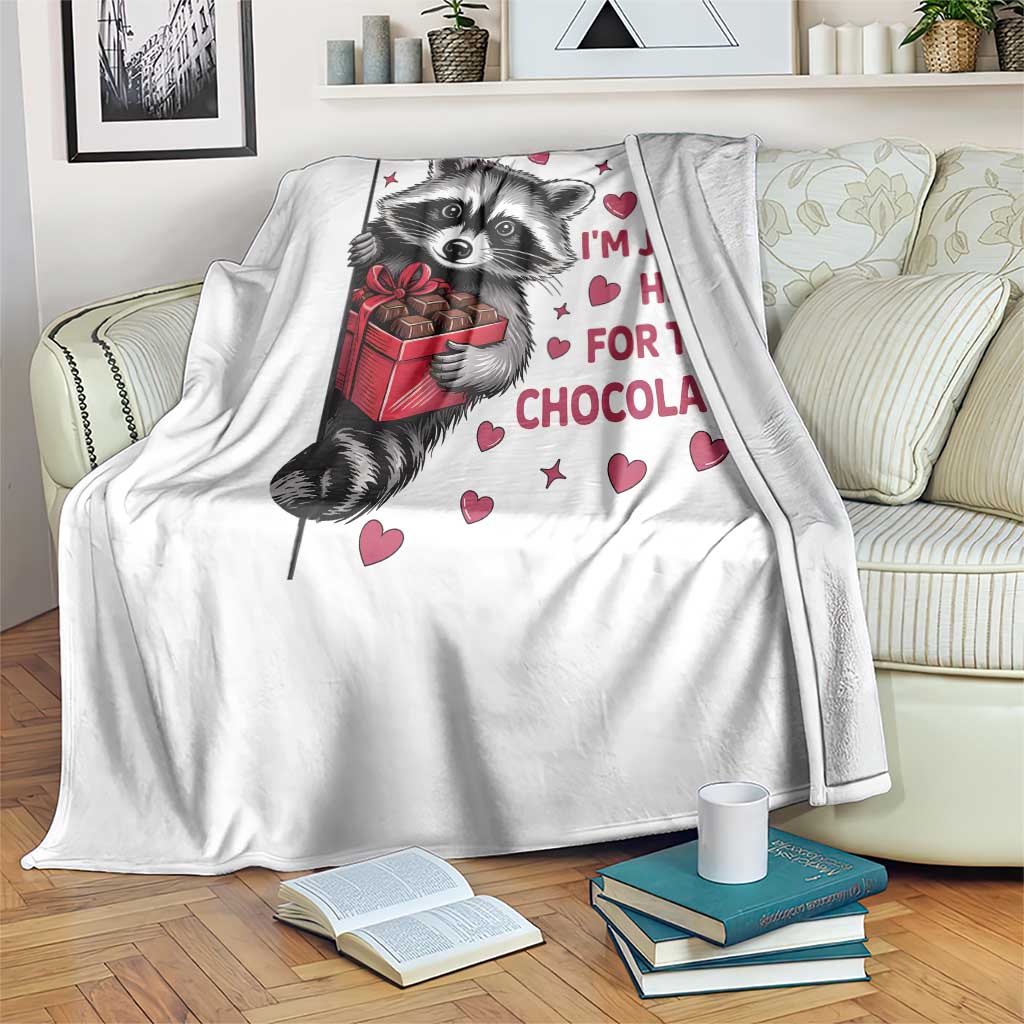 Valentine Racoon Trash Panda Throw Blanket I'm Just Here For The Chocolate