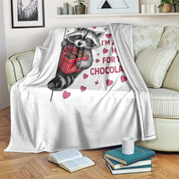 Valentine Racoon Trash Panda Throw Blanket I'm Just Here For The Chocolate