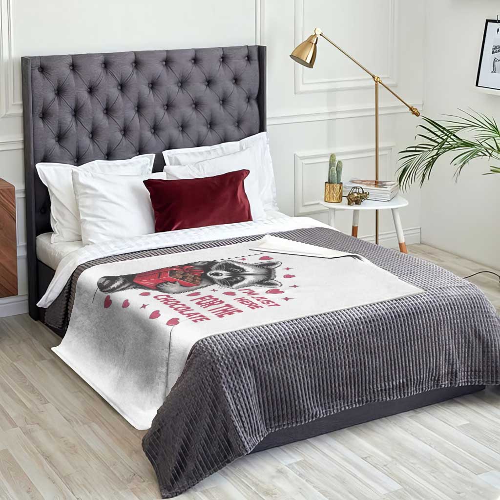 Valentine Racoon Trash Panda Throw Blanket I'm Just Here For The Chocolate