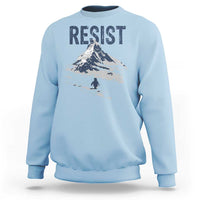 Funny Penguin Protest Sweatshirt Resist Penguin Mountain Hiking Meme