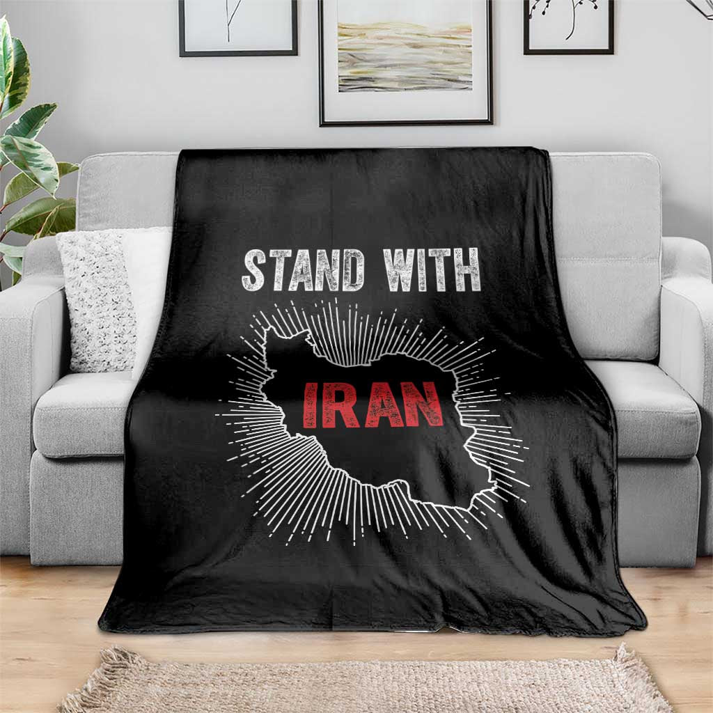 Free Iran Support Throw Blanket Stand With Iran