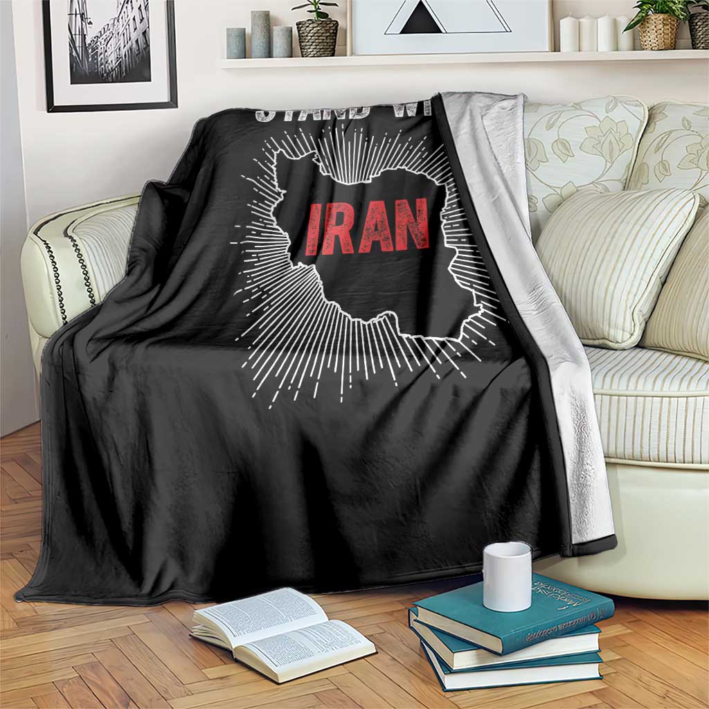 Free Iran Support Throw Blanket Stand With Iran