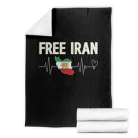 Free Iran Flag Throw Blanket Support Iranian Freedom