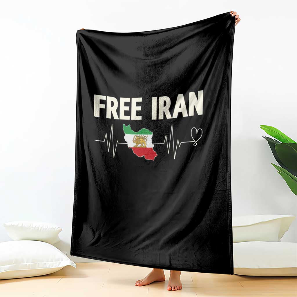 Free Iran Flag Throw Blanket Support Iranian Freedom