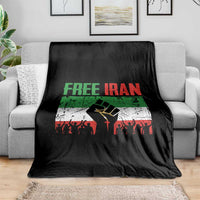 Free Iran Flag Throw Blanket Support Iranian Freedom No War