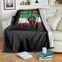 Free Iran Flag Throw Blanket Support Iranian Freedom No War