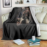 Teddy Roosevelt Playing Guitar 4th of July Throw Blanket