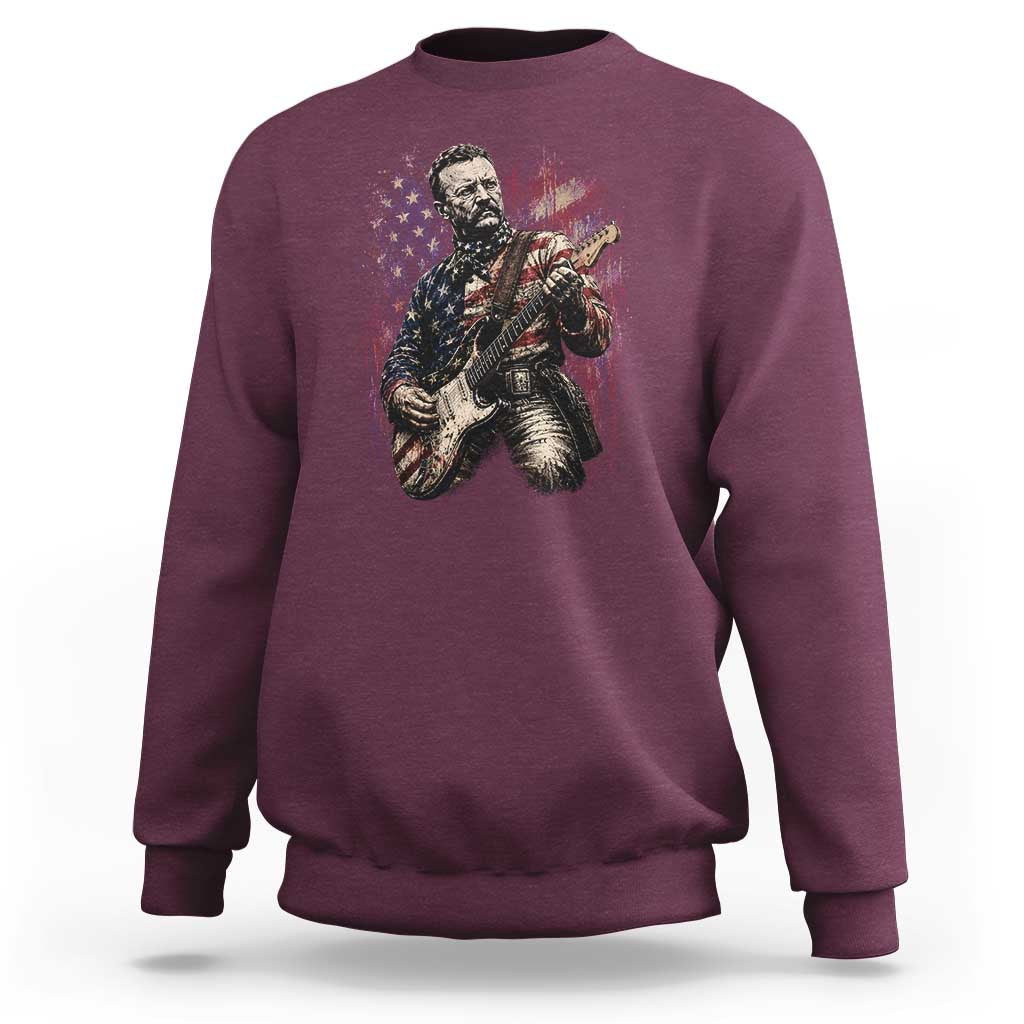 Teddy Roosevelt Playing Guitar 4th of July Sweatshirt