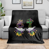 67 Mardi Gras Meme Throw Blanket Funny Six Seven Hand Carnival Trendy