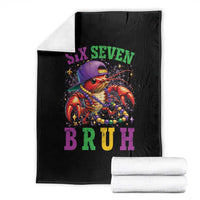 67 Mardi Gras Throw Blanket Funny Crawfish Six Seven Bruh Meme