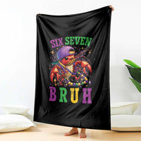 67 Mardi Gras Throw Blanket Funny Crawfish Six Seven Bruh Meme