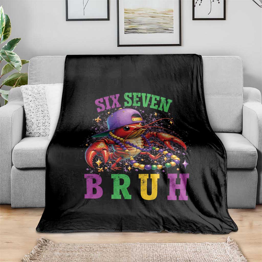 67 Mardi Gras Throw Blanket Funny Crawfish Six Seven Bruh Meme