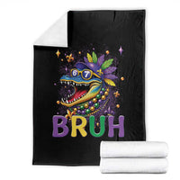 67 Mardi Gras Throw Blanket Funny Alligator Six Seven Bruh Meme