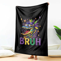 67 Mardi Gras Throw Blanket Funny Alligator Six Seven Bruh Meme