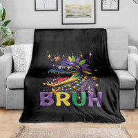 67 Mardi Gras Throw Blanket Funny Alligator Six Seven Bruh Meme