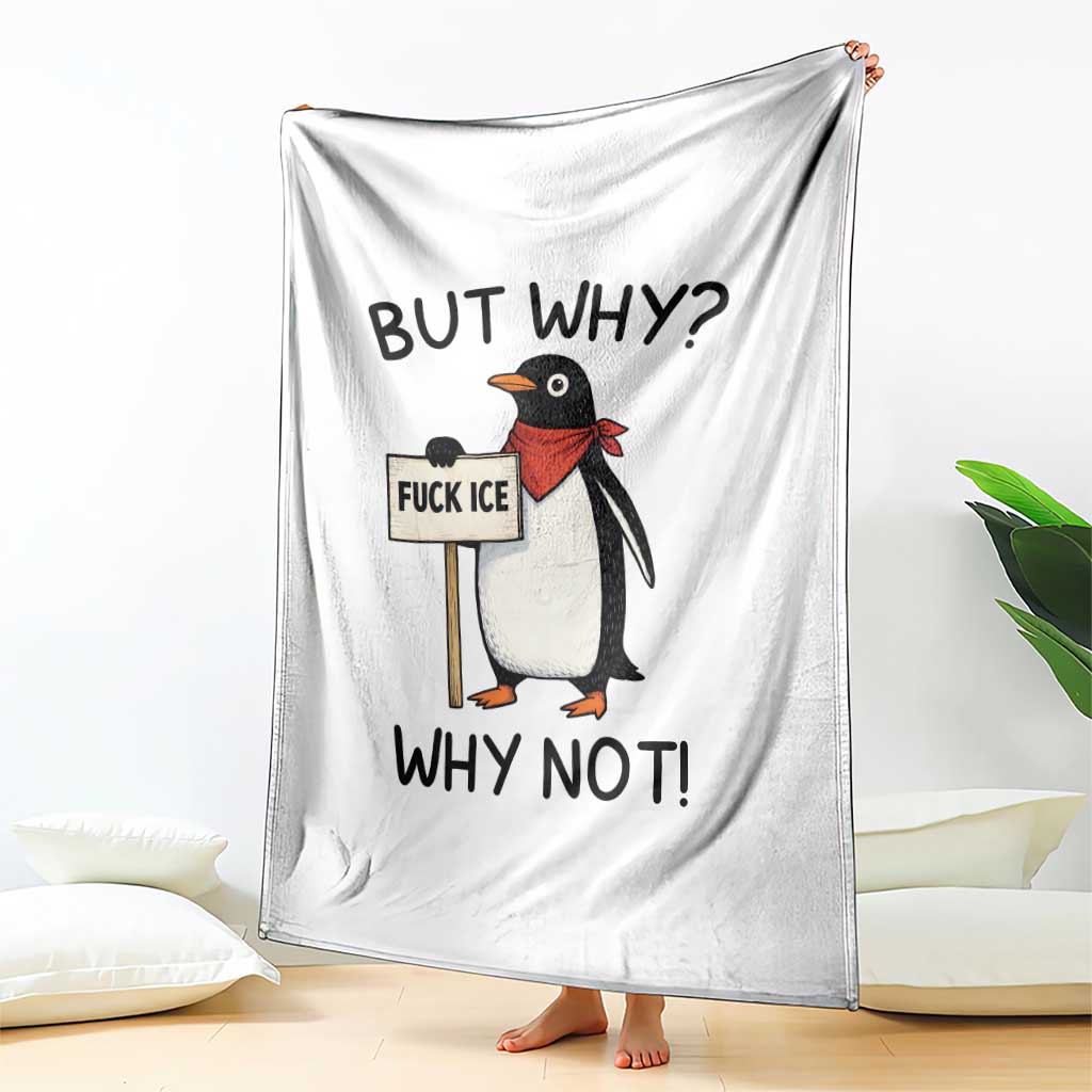 Fck ICE Throw Blanket Nihilist Penguin Anti-Government Meme