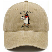 Fck ICE Washed Cotton Baseball Cap Nihilist Penguin Anti-Government Meme