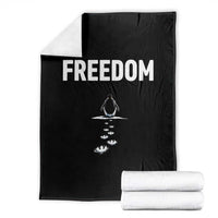 Penguin Freedom Throw Blanket Funny Nihilist Penguin Hiking Mountains
