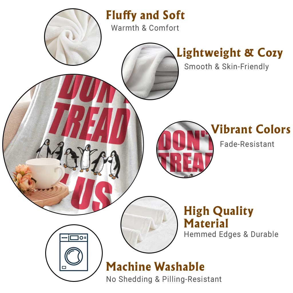 Funny Penguins Resist Protest Throw Blanket Don't Tread On Us