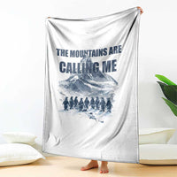 Funny Nihilist Penguin Hiking Throw Blanket The Mountains Are Calling Me