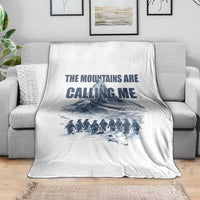 Funny Nihilist Penguin Hiking Throw Blanket The Mountains Are Calling Me