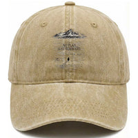 Funny Nihilist Penguin Hiking Washed Cotton Baseball Cap No Plan Just Forward