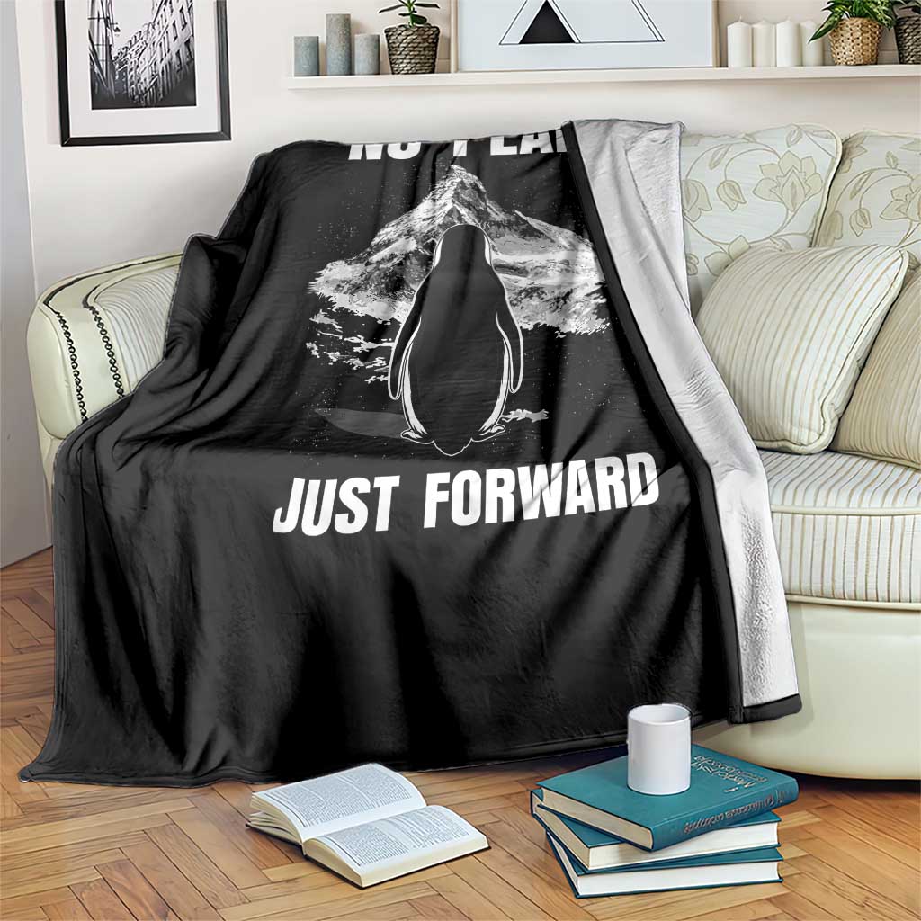Nihilist Penguin Hiking Meme Throw Blanket No Plan Just Forward