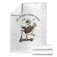 Funny Goose Support Freedom Meme Throw Blanket Off To Watch History Repart