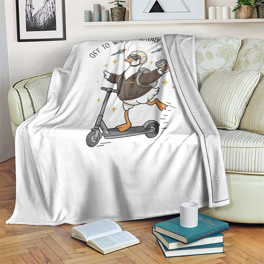 Funny Goose Support Freedom Meme Throw Blanket Off To Watch History Repart