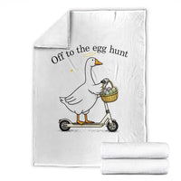 Off To The Egg Hunt Throw Blanket Funny Easter Goose