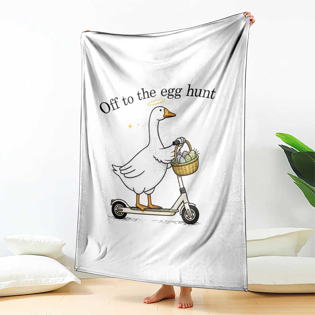 Off To The Egg Hunt Throw Blanket Funny Easter Goose