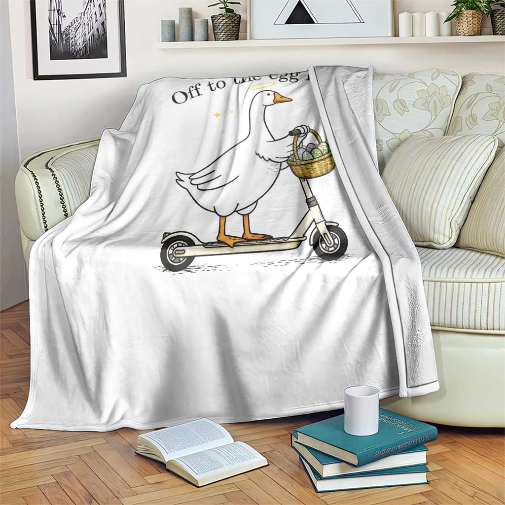 Off To The Egg Hunt Throw Blanket Funny Easter Goose