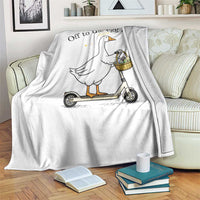 Off To The Egg Hunt Throw Blanket Funny Easter Goose
