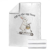 Off To The Egg Hunt Throw Blanket Funny Easter Bunny
