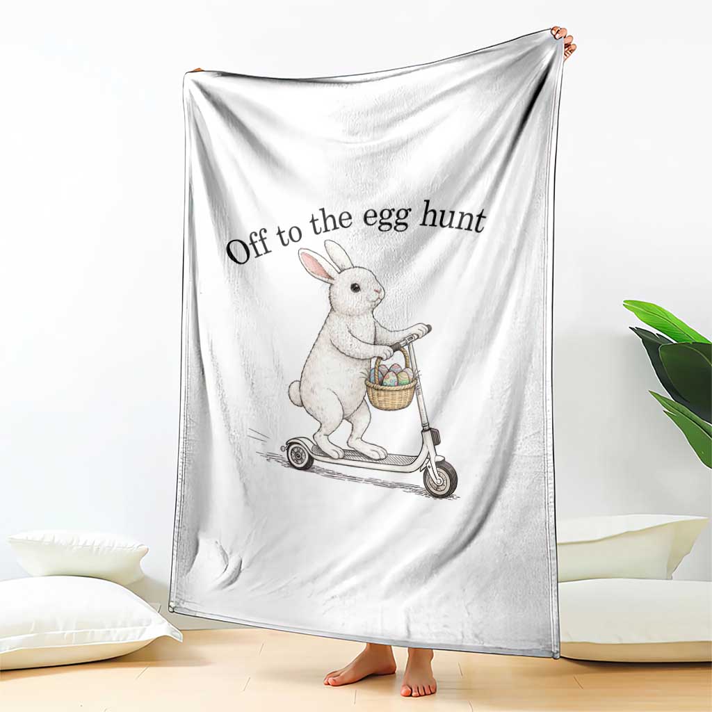 Off To The Egg Hunt Throw Blanket Funny Easter Bunny