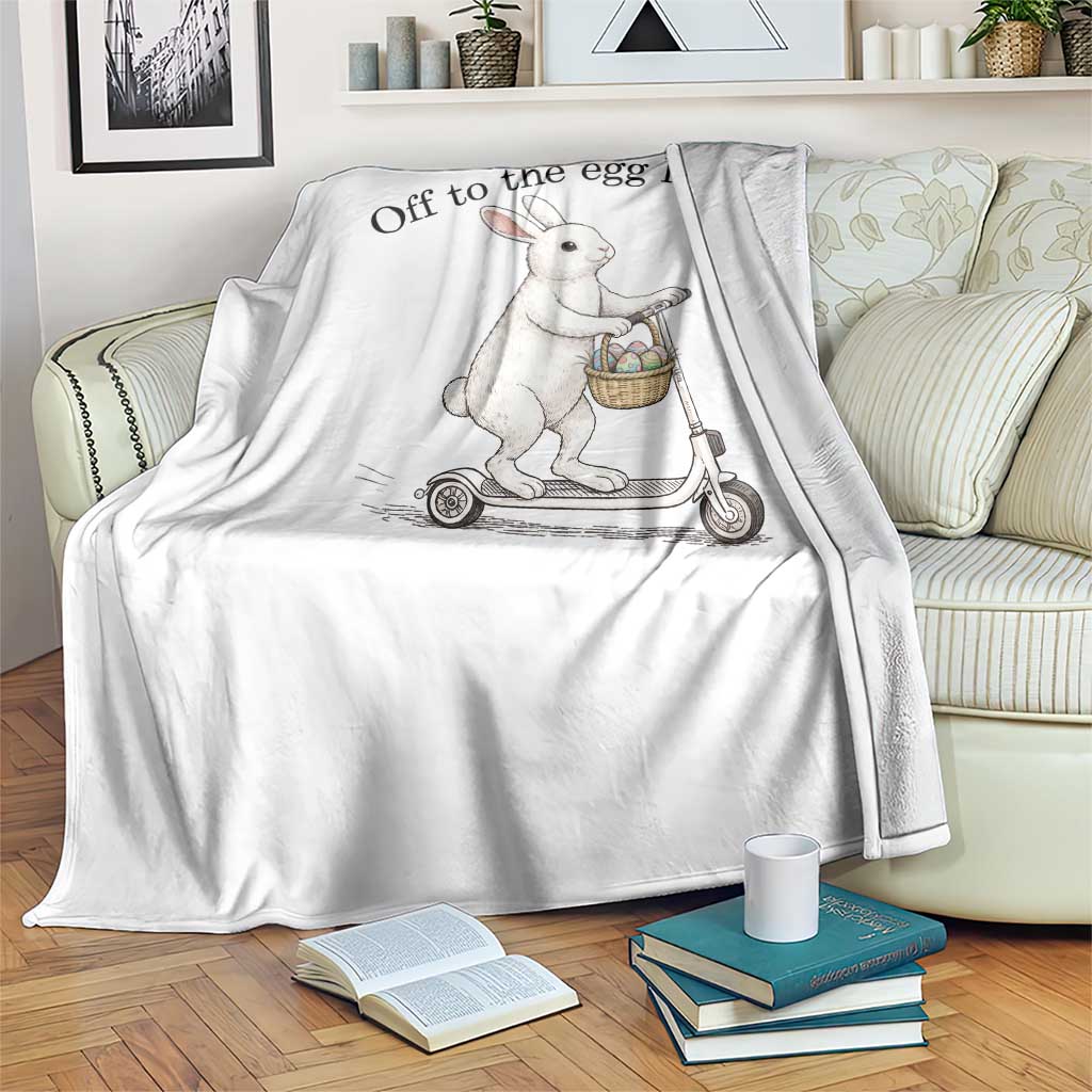 Off To The Egg Hunt Throw Blanket Funny Easter Bunny